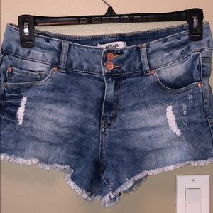Charlotte Russe distressed denim shorts